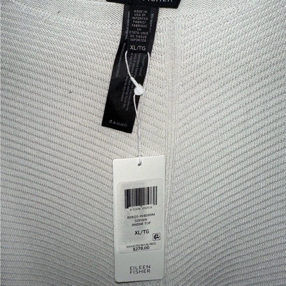 Eileen Fisher Textured White Pull Over Sweater $278 on Tag - Picture 3 of 4
